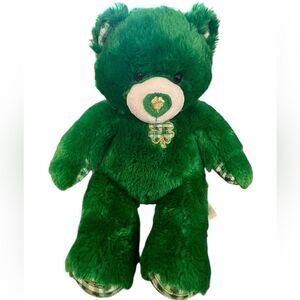 Build a bear green four leaf clover plush bear